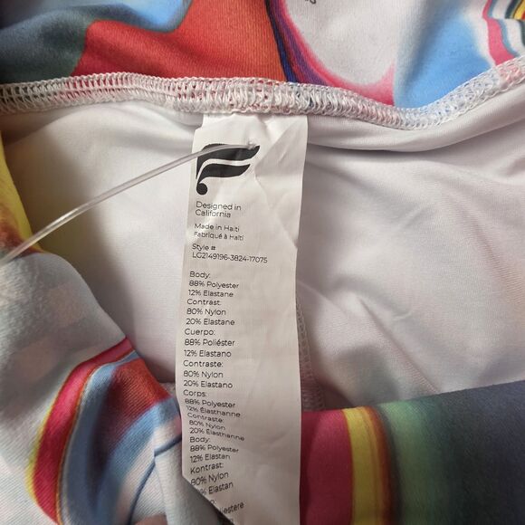 NWT Fabletics Athletic Set Size 1X Multicolor Cropped Leggings Top Power Hold - Picture 14 of 16
